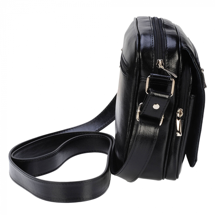 Borseta de barbati din piele naturala, model 02, Negru [5]