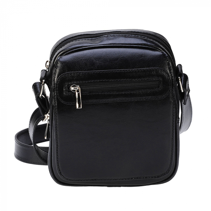 Borseta de barbati din piele naturala, model 02, Negru [2]