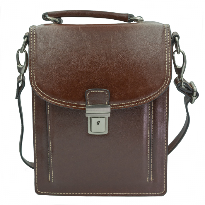 Borseta de barbati din piele naturala, model 020 office, Maro coniac [2]