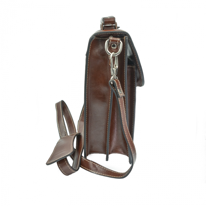 Borseta de barbati din piele naturala, model 020 office, Maro coniac [4]