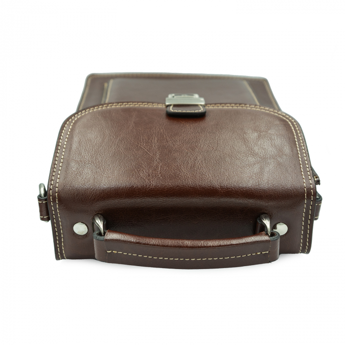 Borseta de barbati din piele naturala, model 020 office, Maro coniac [5]