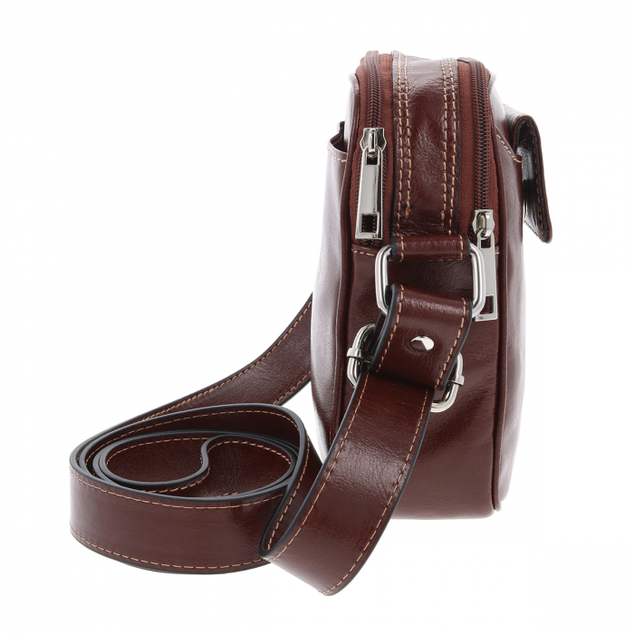 Borseta de barbati din piele naturala, model 026, Maro coniac [4]