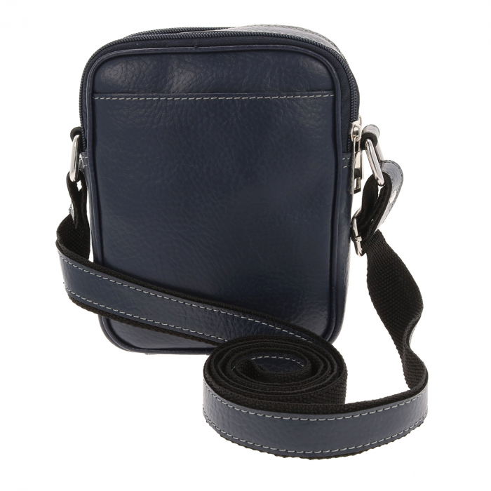 Borseta de barbati din piele naturala moale, model 026, Bleumarin mat [6]