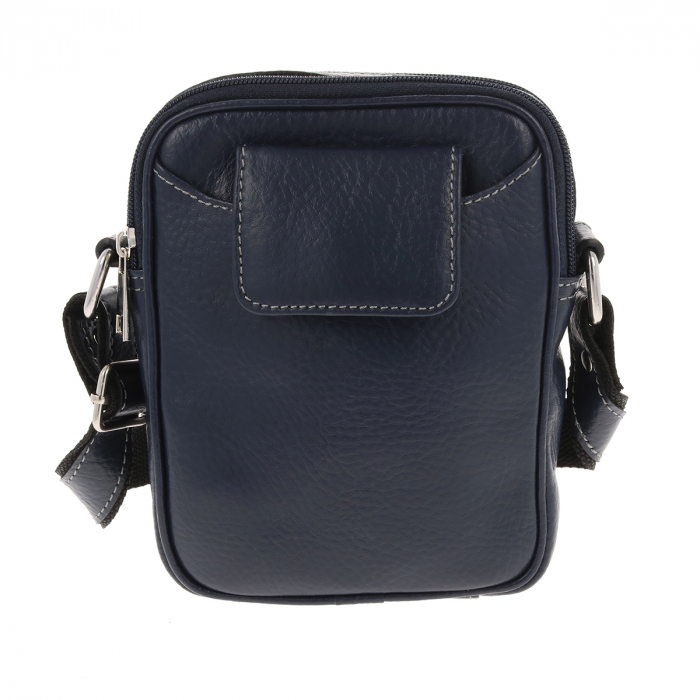 Borseta de barbati din piele naturala moale, model 026, Bleumarin mat [2]