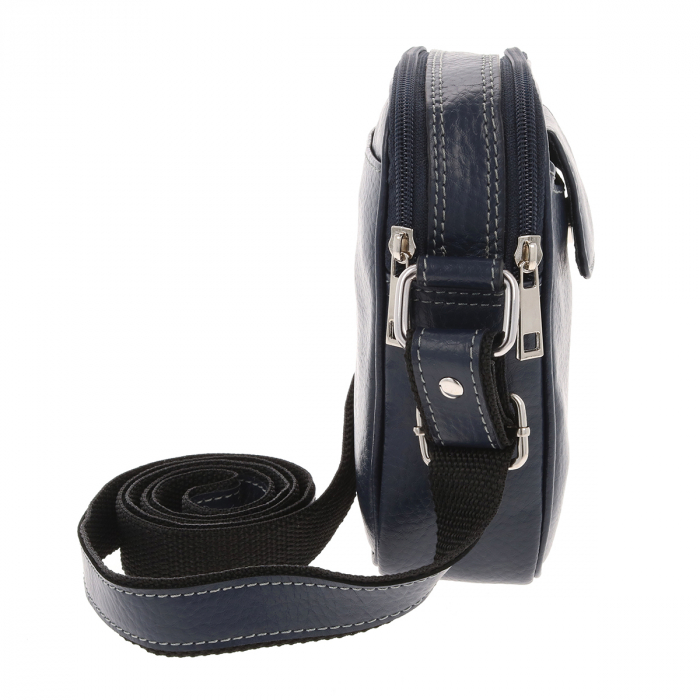 Borseta de barbati din piele naturala moale, model 026, Bleumarin mat [7]