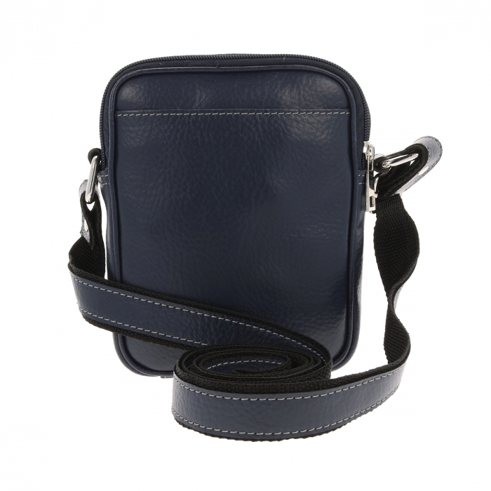 Borseta de barbati din piele naturala moale, model 026, Bleumarin mat [3]