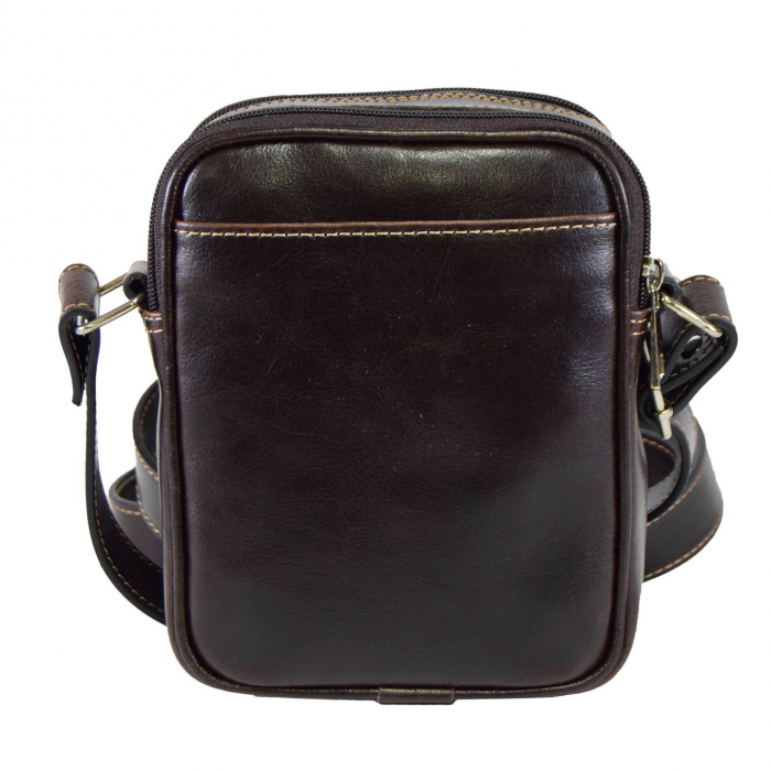 Borseta de barbati din piele naturala, model 026, Maro vintage [4]
