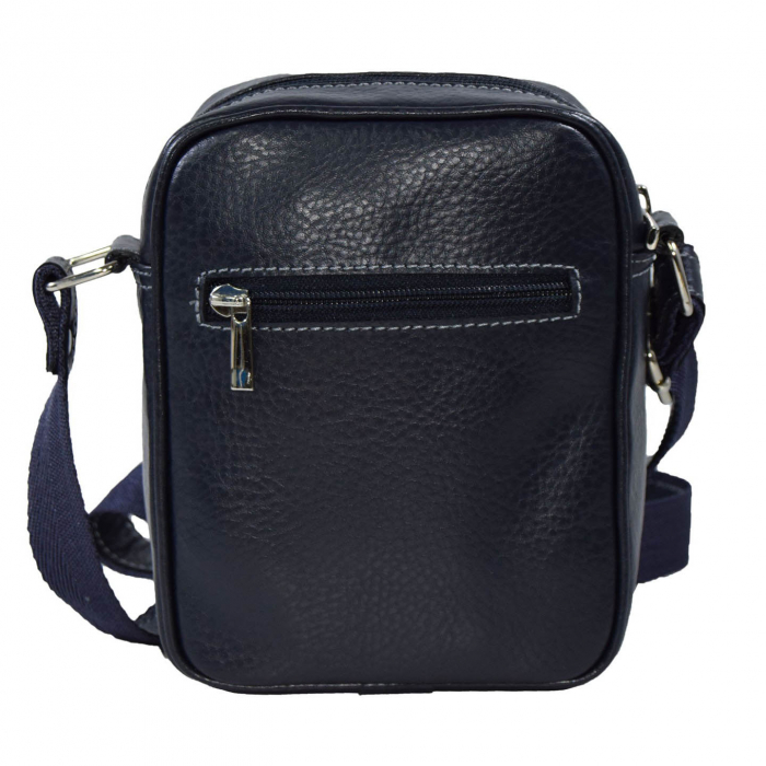 Borseta de barbati din piele naturala moale, model 03, Bleumarin mat [3]