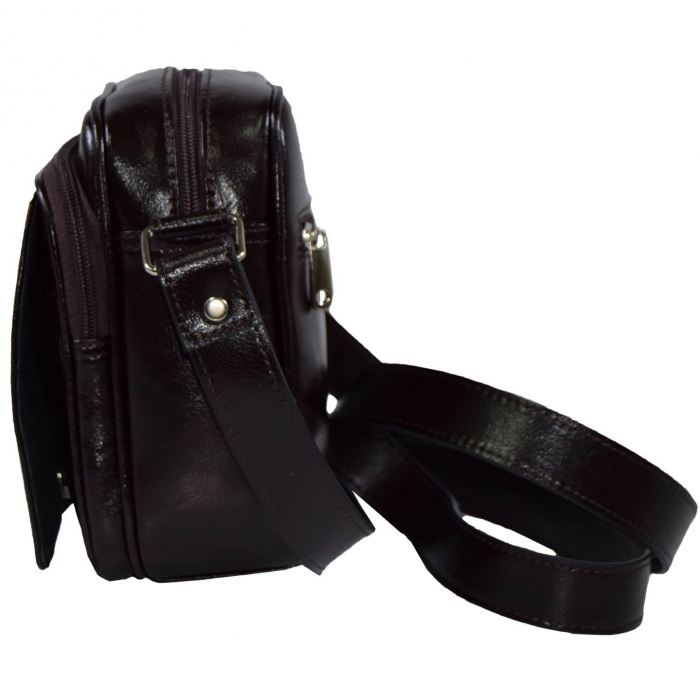 Borseta de barbati din piele naturala, model 03, Maro inchis [3]