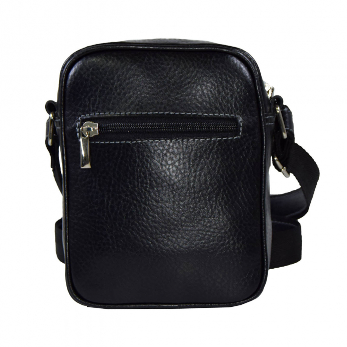 Borseta de barbati din piele naturala moale, model 03, Negru mat [3]