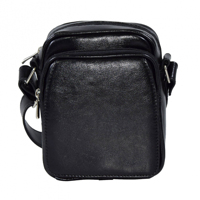 Borseta de barbati din piele naturala, model 03, Negru [2]