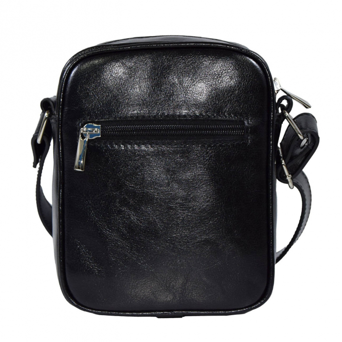 Borseta de barbati din piele naturala, model 03, Negru [3]