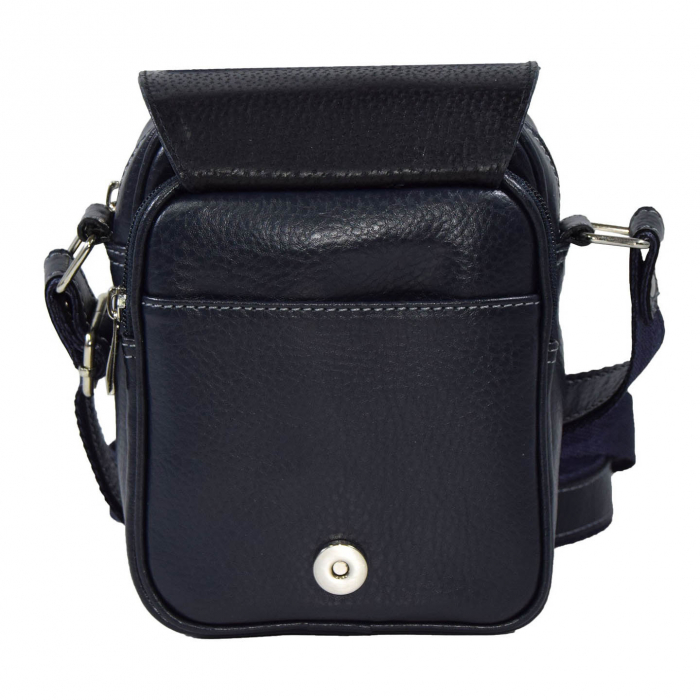 Borseta de barbati din piele naturala moale, model 03, Bleumarin mat [4]