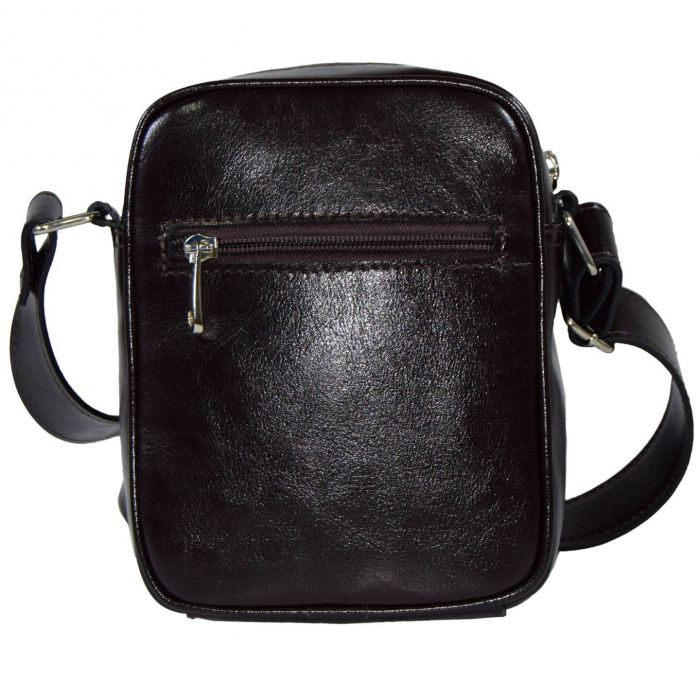 Borseta de barbati din piele naturala, model 03, Maro inchis [2]