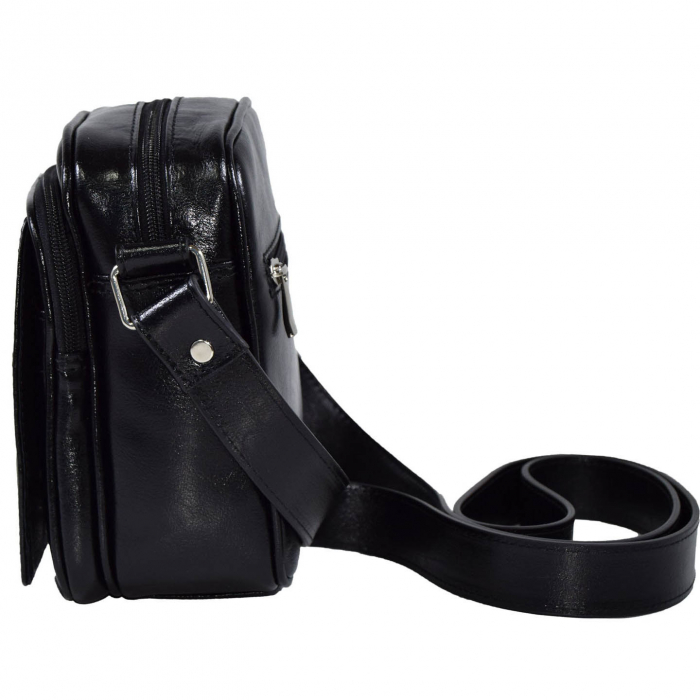 Borseta de barbati din piele naturala, model 03, Negru [5]