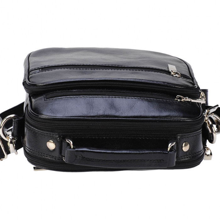 Borseta de barbati din piele naturala, model 030, Negru [6]