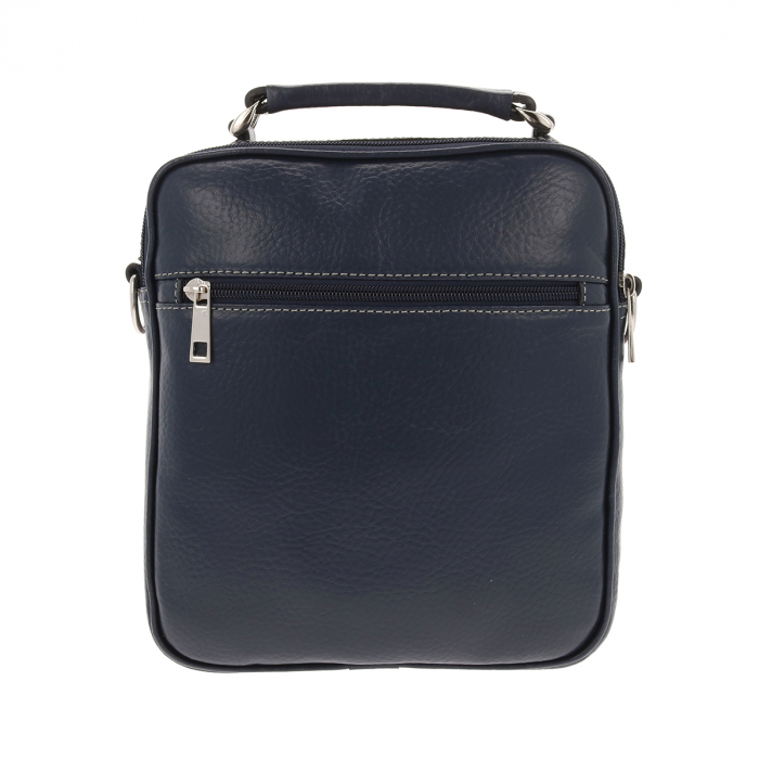 Borseta de barbati din piele naturala moale, model 030, Bleumarin mat [3]