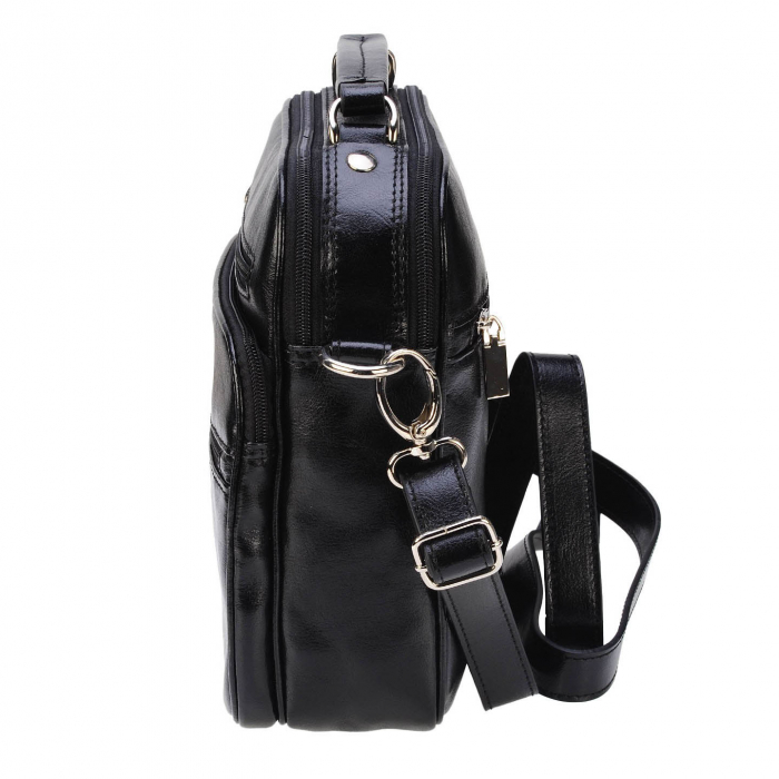 Borseta de barbati din piele naturala, model 030, Negru [4]