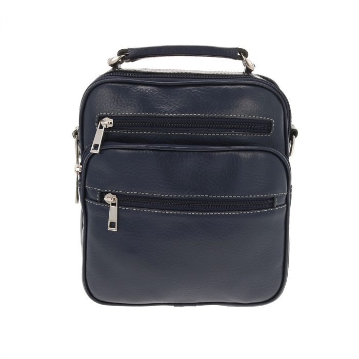 Borseta de barbati din piele naturala moale, model 030, Bleumarin mat [5]