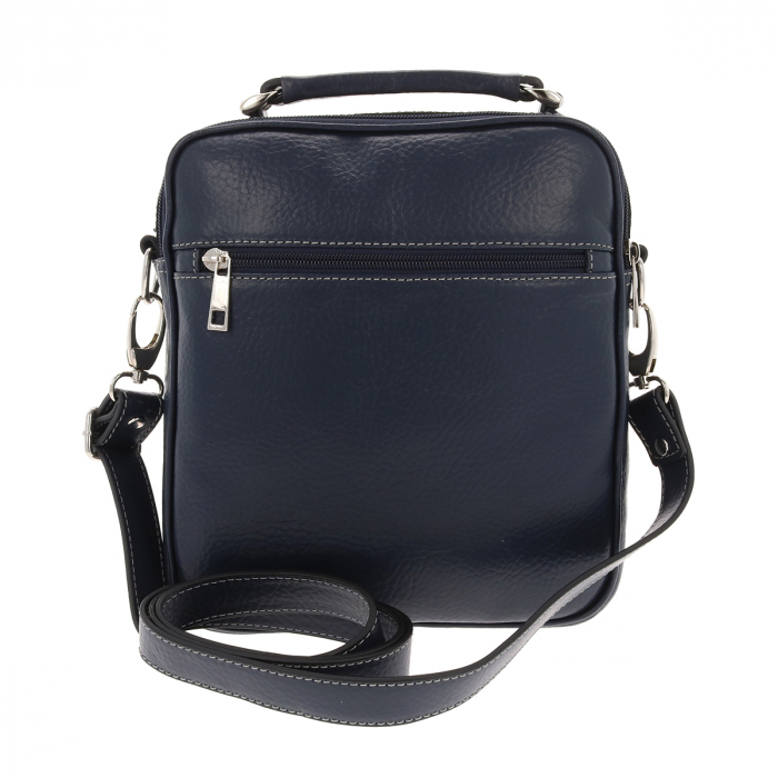 Borseta de barbati din piele naturala moale, model 030, Bleumarin mat [6]
