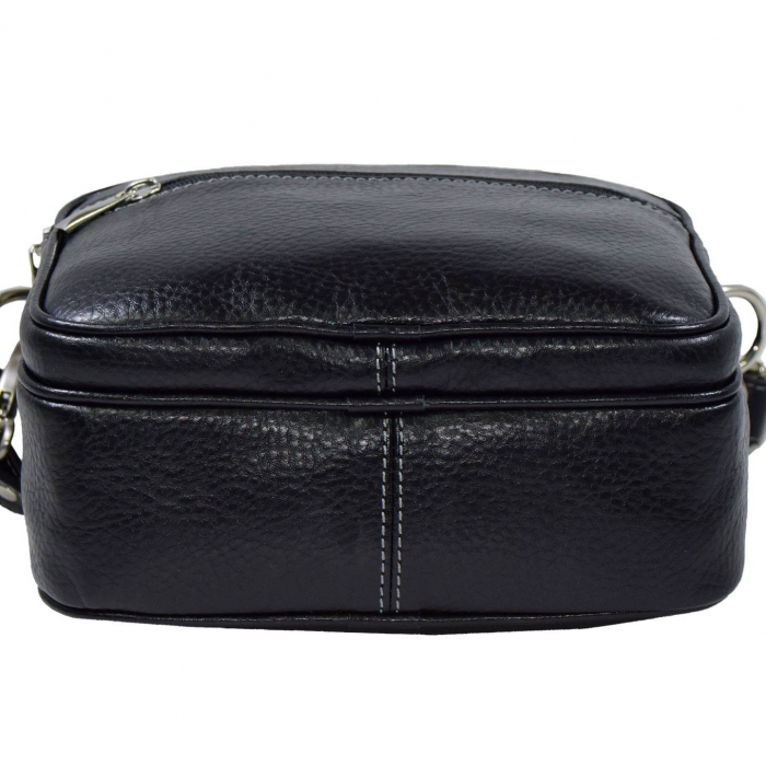 Borseta de barbati din piele naturala moale, model 030, Negru mat [6]
