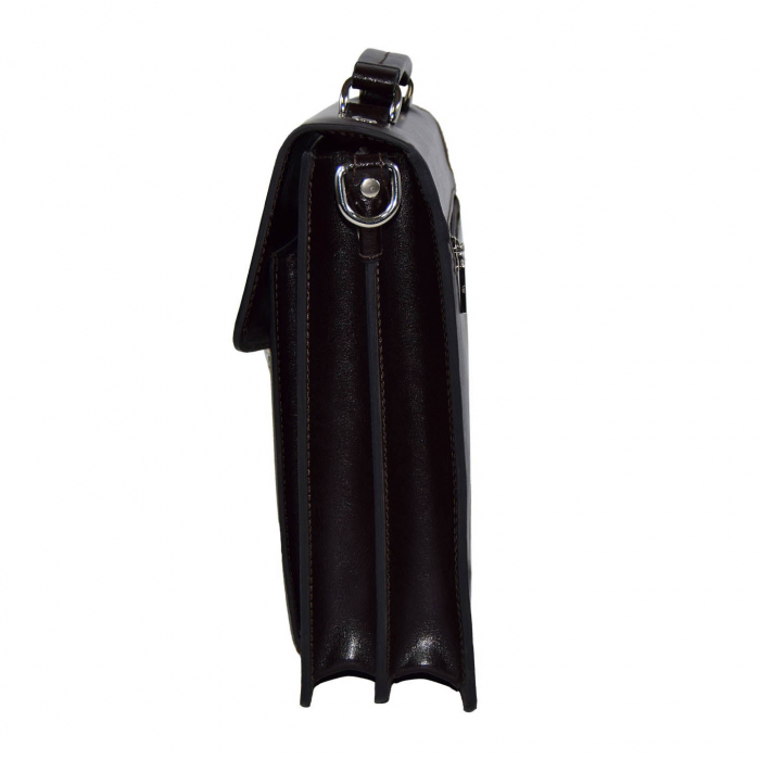 Borseta de barbati din piele naturala, model 040, Maro inchis [3]