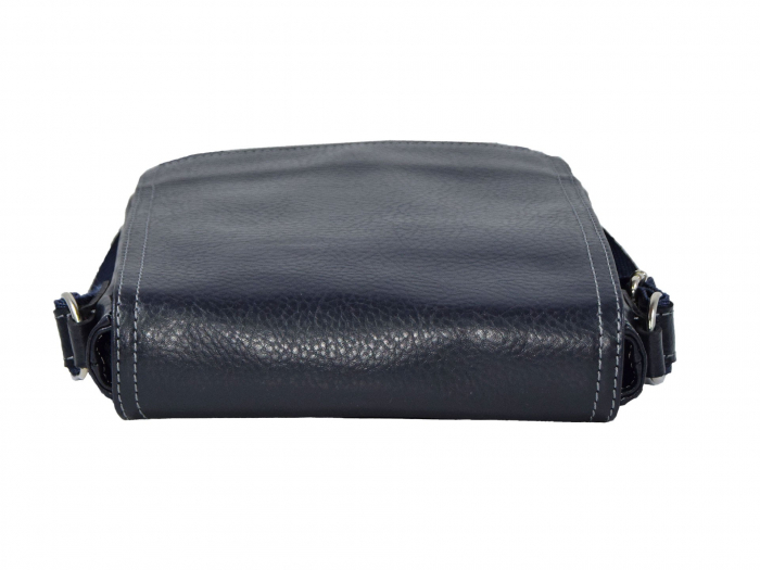 Borseta de barbati din piele naturala moale, model 05, Bleumarin mat [6]