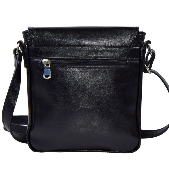 Borseta de barbati din piele naturala, model 05, Negru [3]