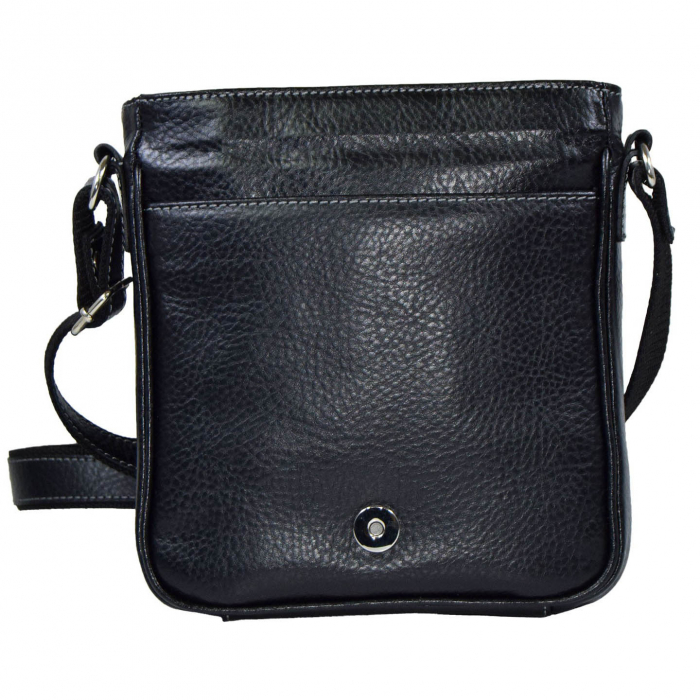 Borseta de barbati din piele naturala moale, model 05, Negru mat [4]