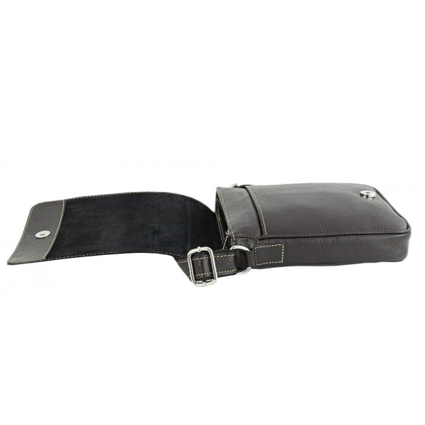 Borseta de barbati din piele naturala moale, model 05, Negru mat [7]