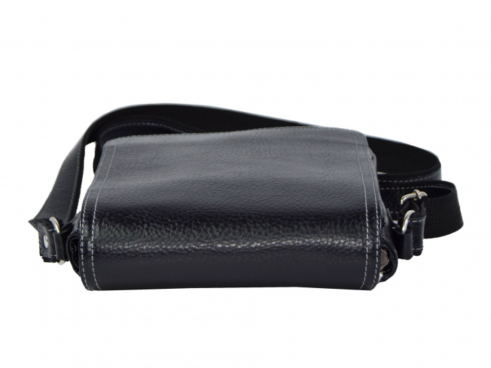 Borseta de barbati din piele naturala moale, model 05, Negru mat [6]