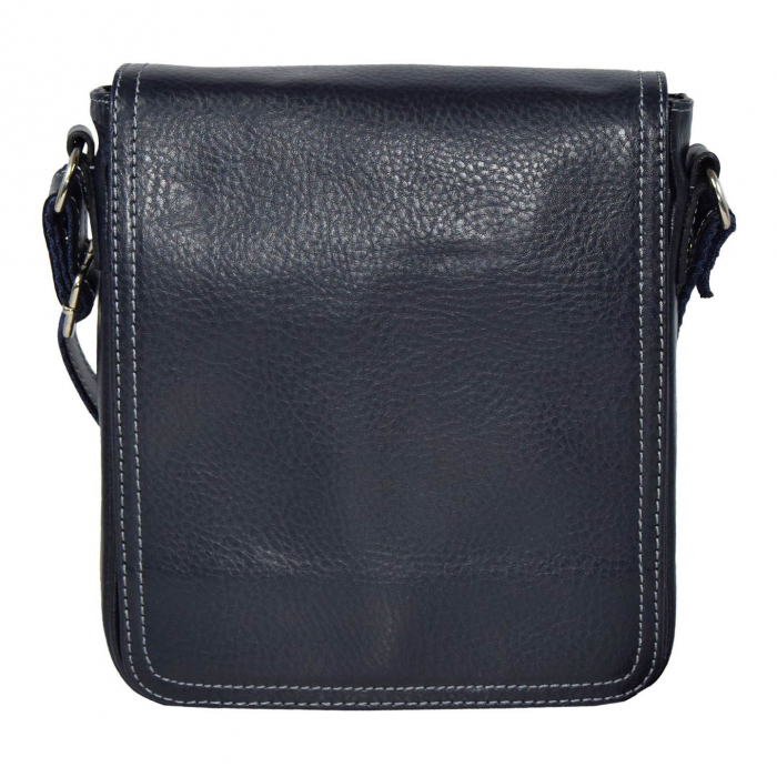 Borseta de barbati din piele naturala moale, model 05, Bleumarin mat [2]