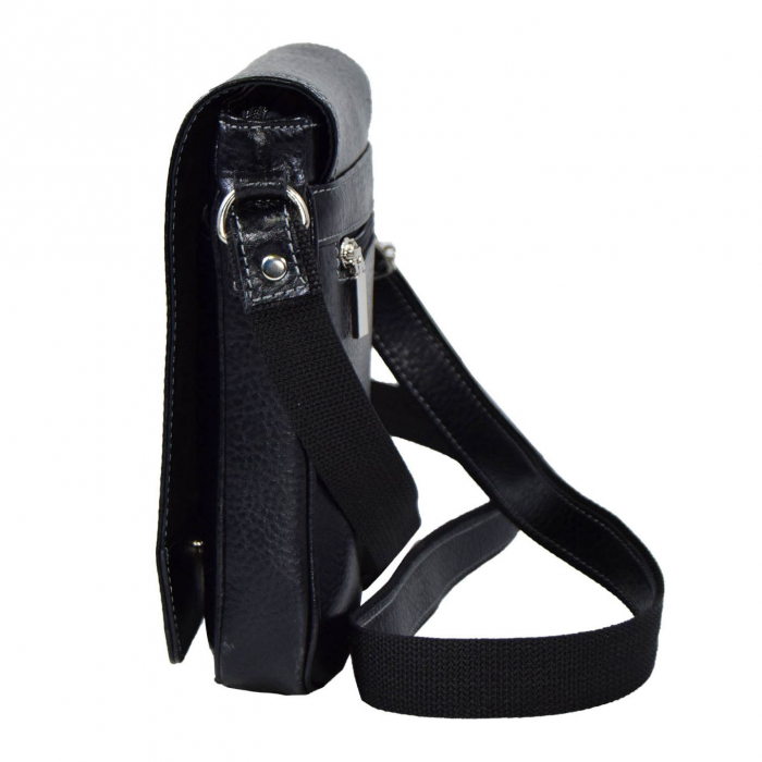 Borseta de barbati din piele naturala moale, model 05, Negru mat [5]