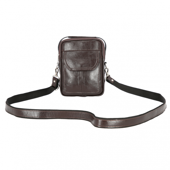 Borseta de barbati din piele naturala, model 065, Maro inchis [5]