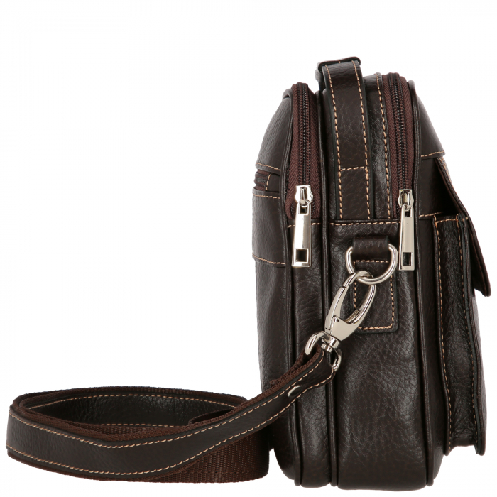 Borseta de barbati din piele naturala moale, model 065, Maro mat [4]