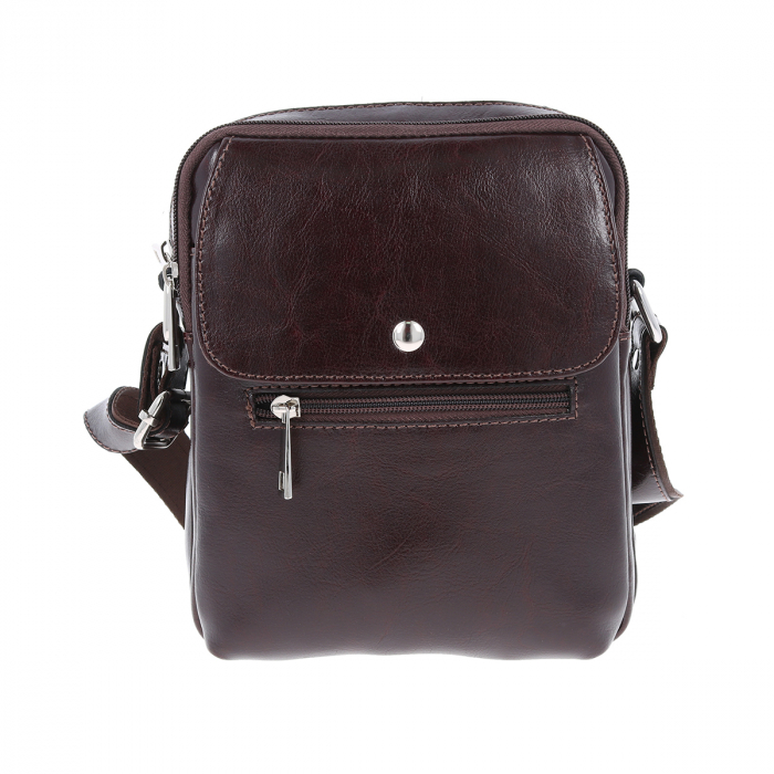 Borseta de barbati din piele naturala, model 066, Maro inchis [2]