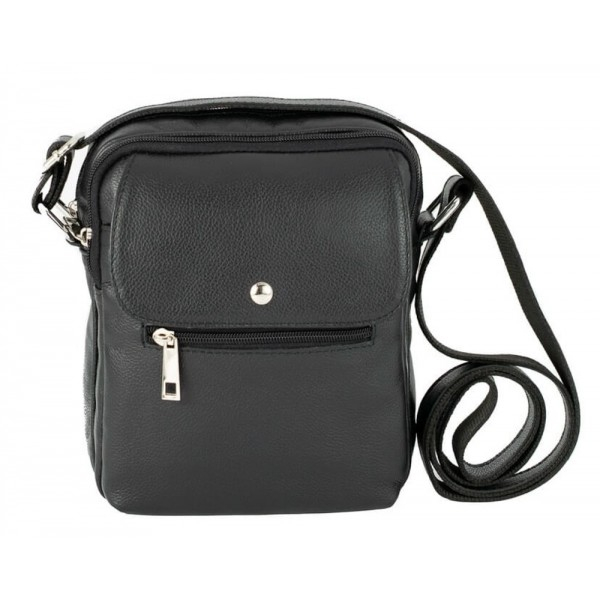 Borseta de barbati din piele naturala moale, model 066, Negru mat [2]