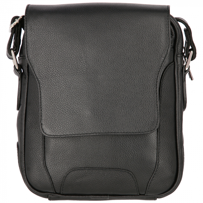 Borseta de barbati din piele naturala moale, model 067, Negru mat [7]