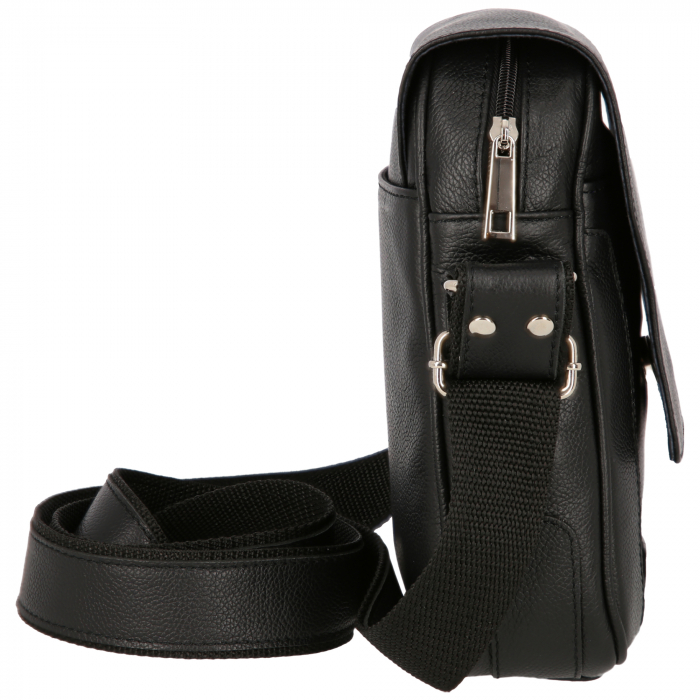 Borseta de barbati din piele naturala moale, model 067, Negru mat [4]