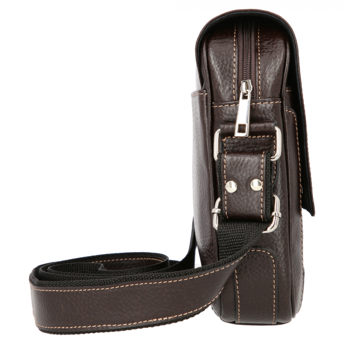 Borseta de barbati din piele naturala moale, model 067, Maro mat [4]
