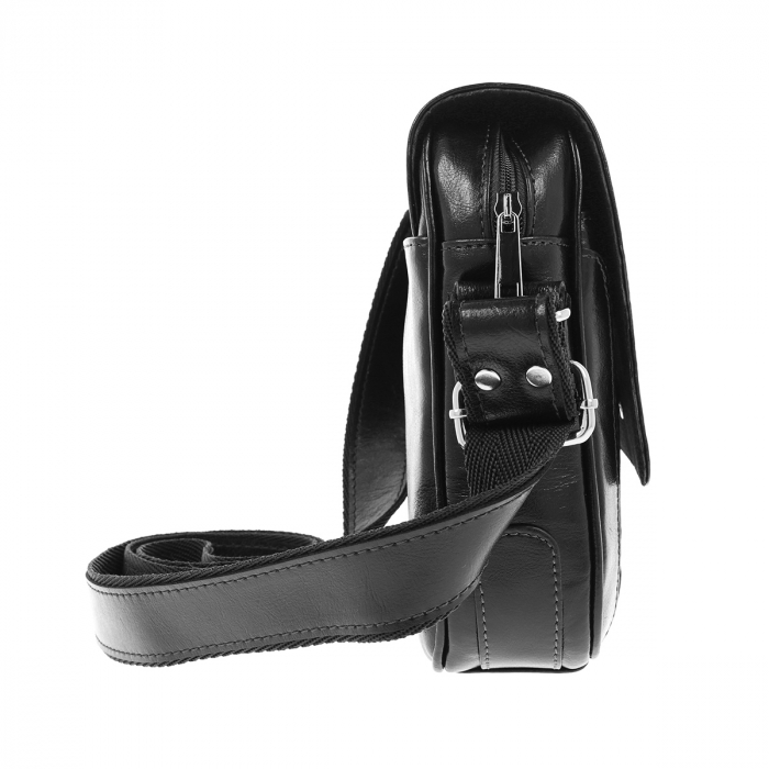 Borseta de barbati din piele naturala, model 067, Negru [4]