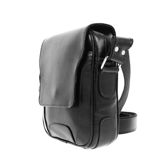 Borseta de barbati din piele naturala, model 067, Negru [5]