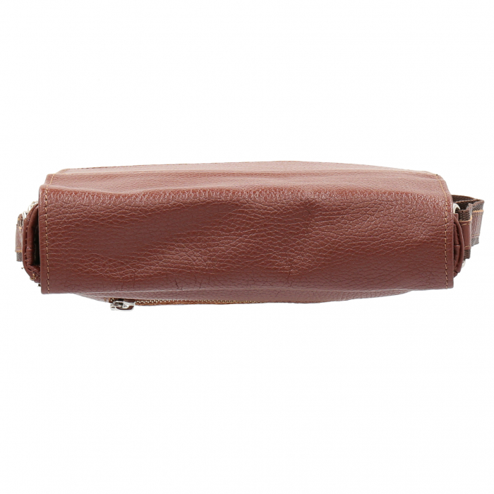 Borseta de barbati din piele naturala moale, model S01, Maro roscat [8]
