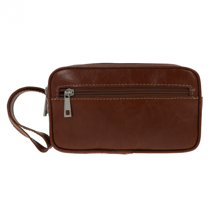 Borseta de barbati din piele naturala, model 013 de mana, Maro tabac [2]