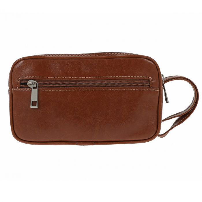 Borseta de barbati din piele naturala, model 013 de mana, Maro tabac [4]