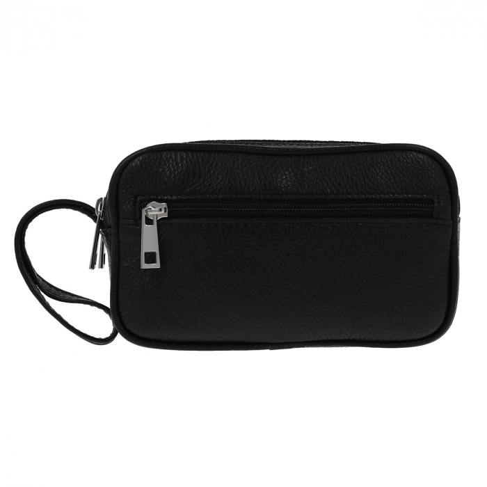 Borseta de barbati din piele naturala moale, model 013 de mana, Negru [3]