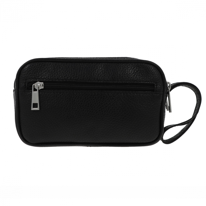 Borseta de barbati din piele naturala moale, model 013 de mana, Negru [4]