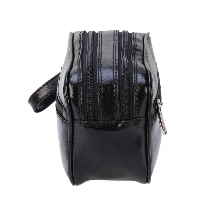 Borseta de barbati din piele naturala, model 013 de mana, Negru fildes [3]