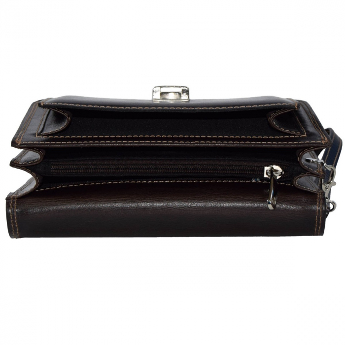 Borseta de barbati din piele naturala, model de mana A01, Maro vintage [6]