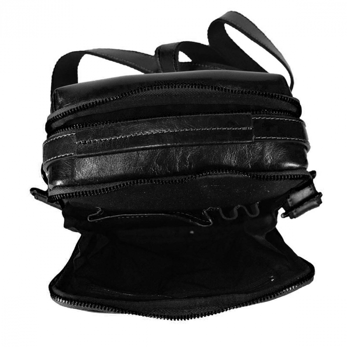 Borseta de barbati din piele naturala, model 057, Negru [4]